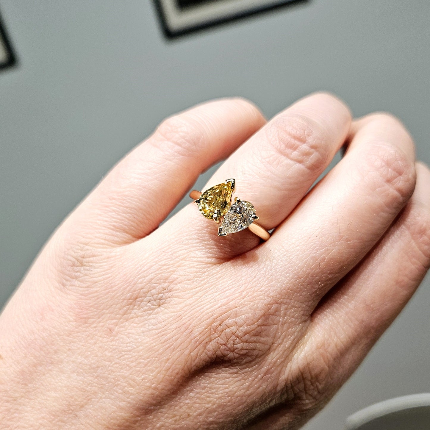 Toi Et Moi Yellow Sapphire and Diamond Ring