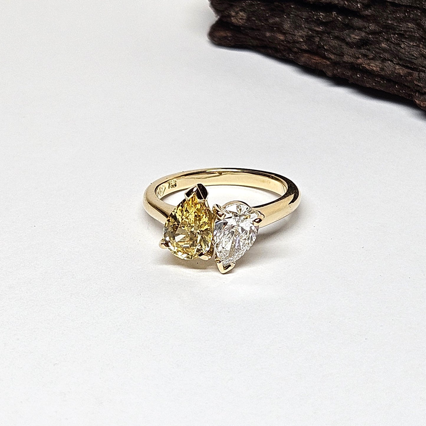 Toi Et Moi Yellow Sapphire and Diamond Ring