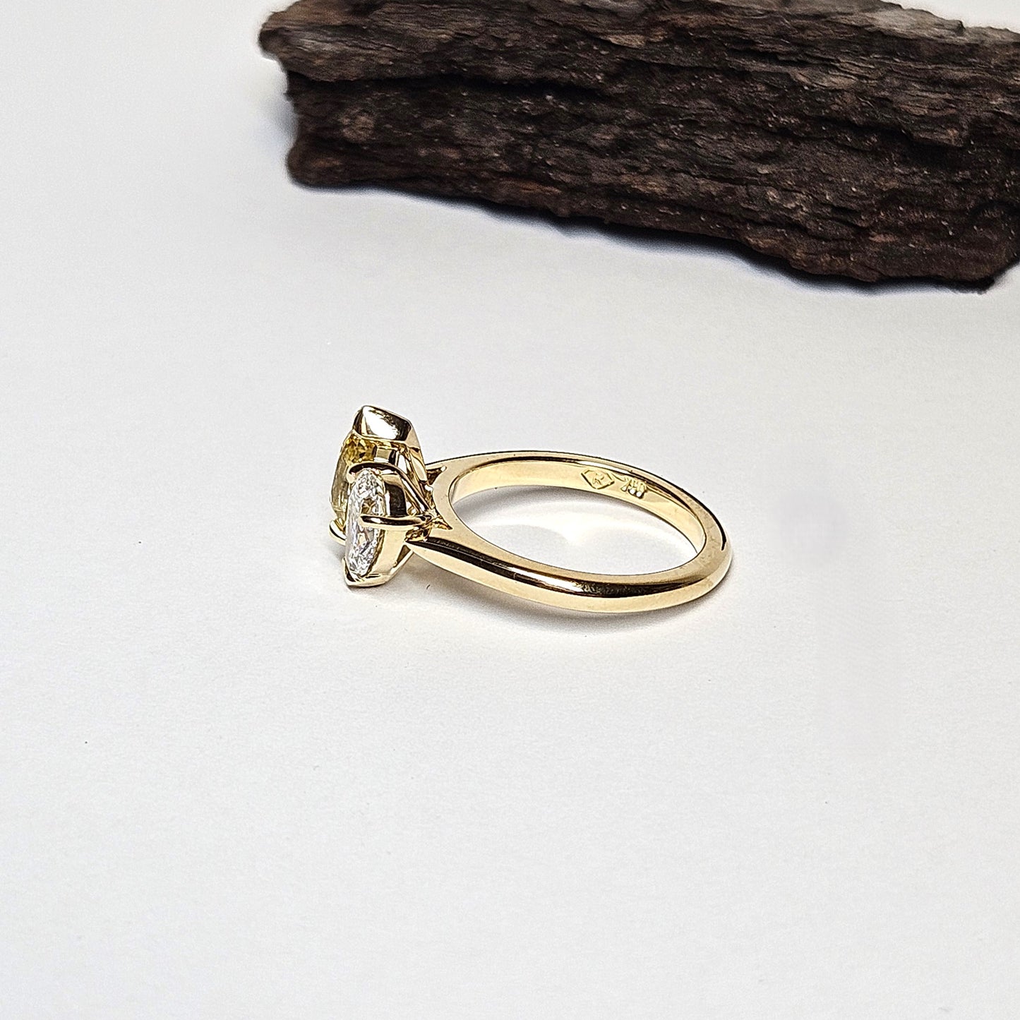 Toi Et Moi Yellow Sapphire and Diamond Ring