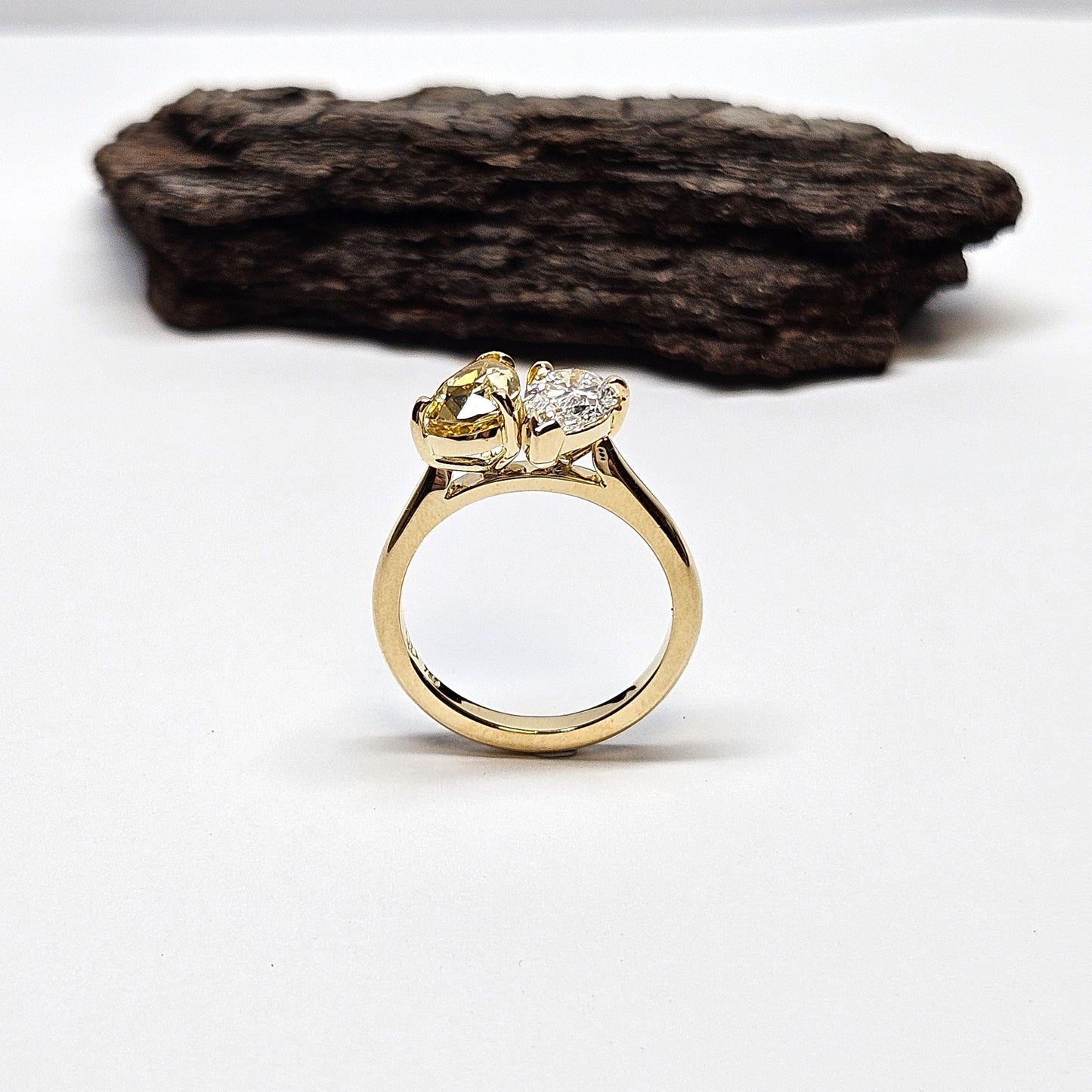 Toi Et Moi Yellow Sapphire and Diamond Ring