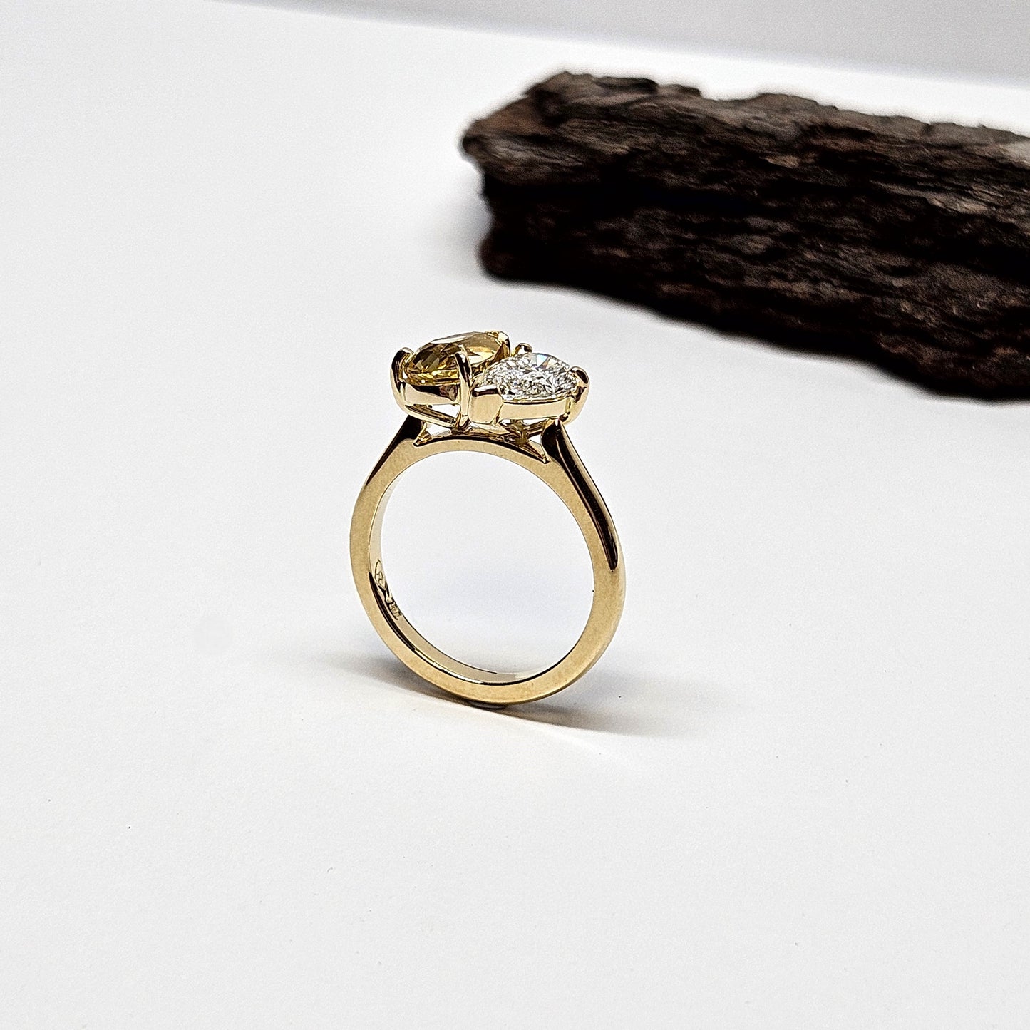 Toi Et Moi Yellow Sapphire and Diamond Ring
