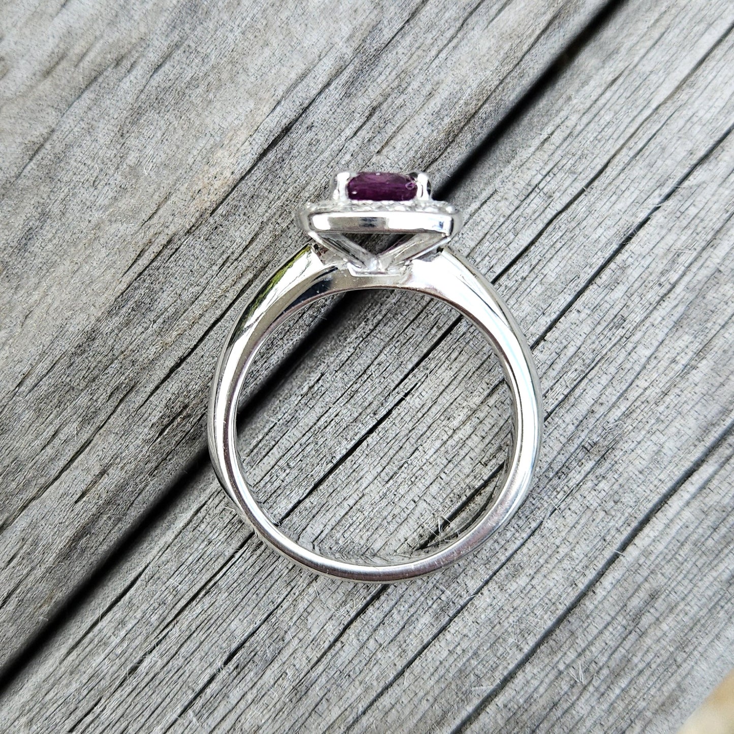 Pink Sapphire and Diamond cluster ring