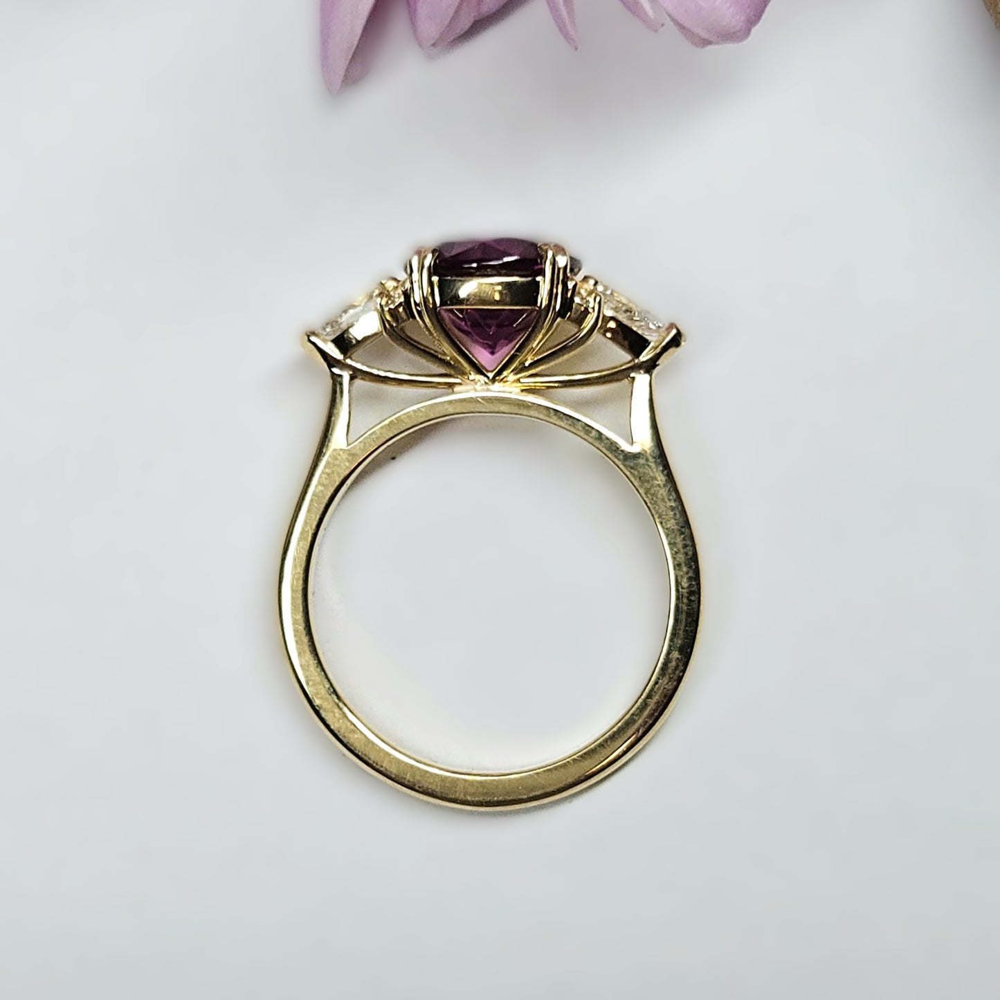 Rubellite and Diamond Ring
