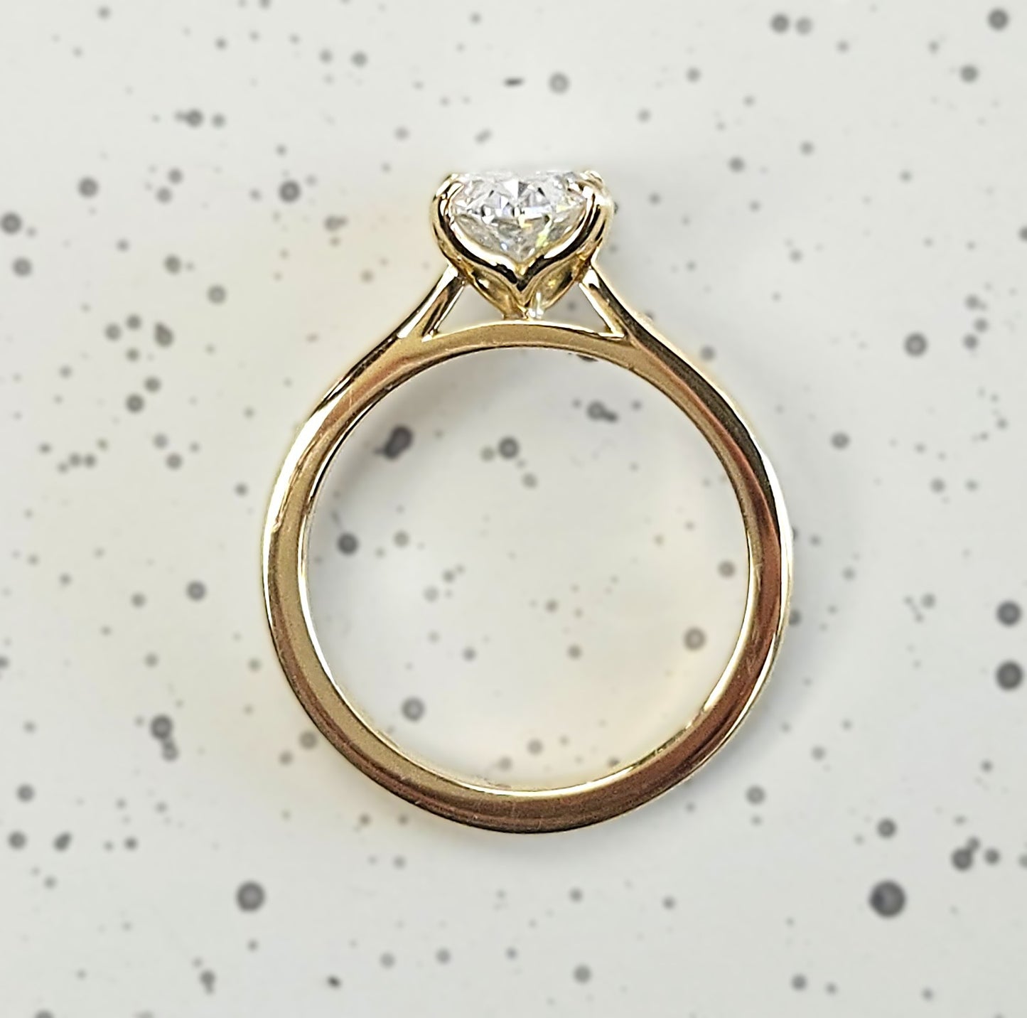 Four Claw Oval Tulip Engagement Ring