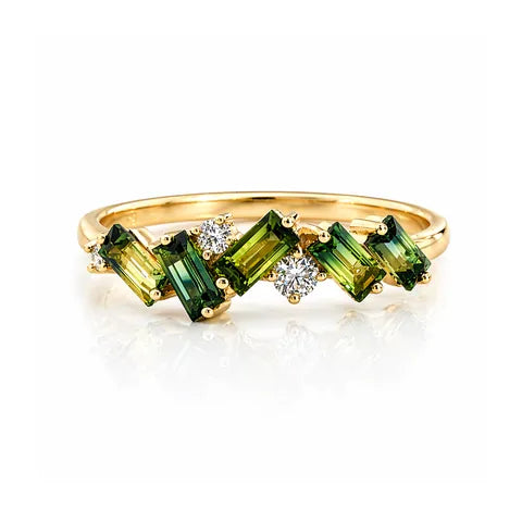 Parti-Sapphire and Diamond Ring