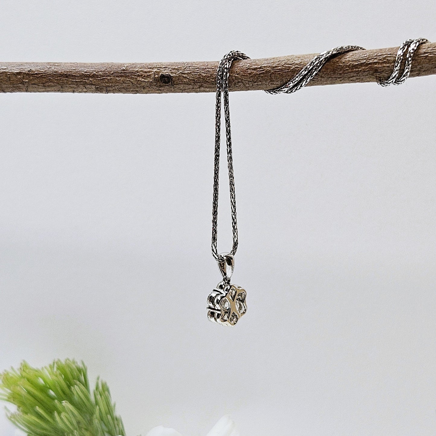 Diamond set cluster pendant