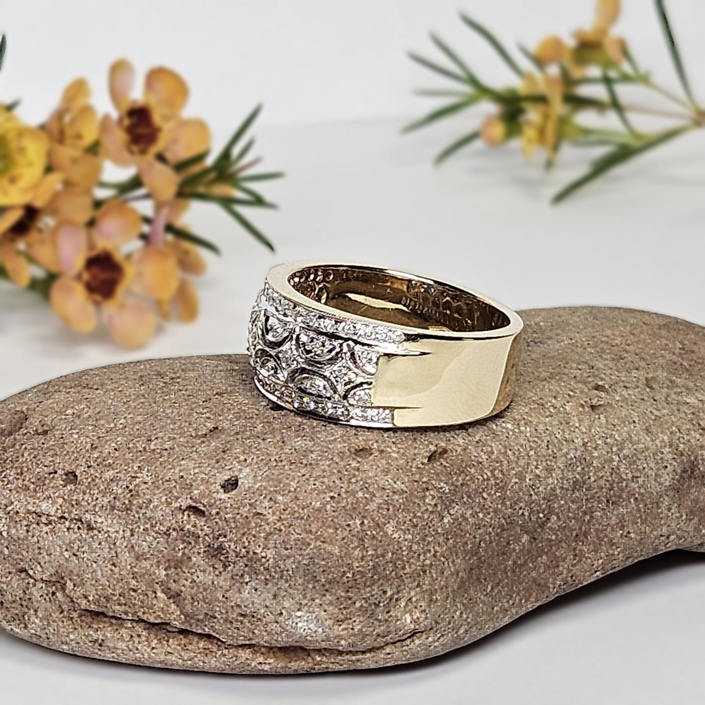 Diamond set art deco style dress ring