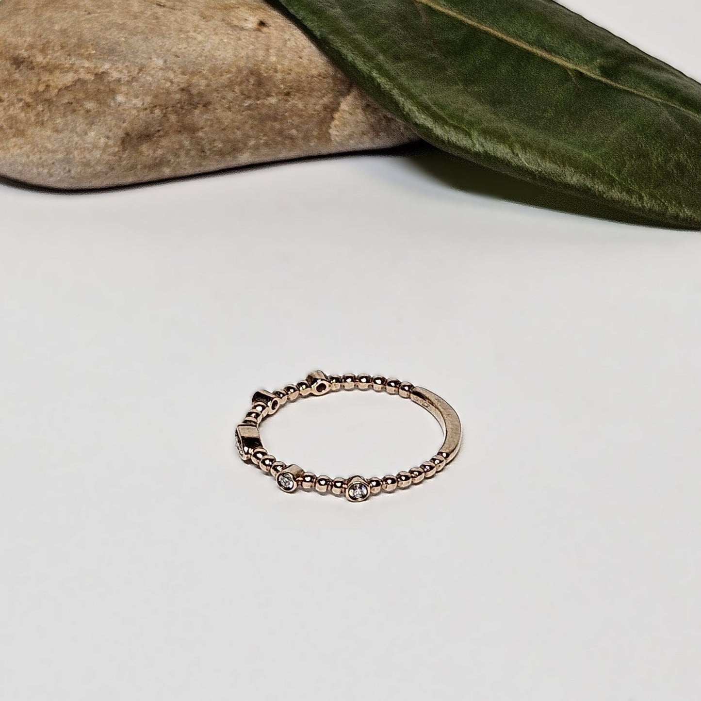 Rose gold and Diamond stacker ring