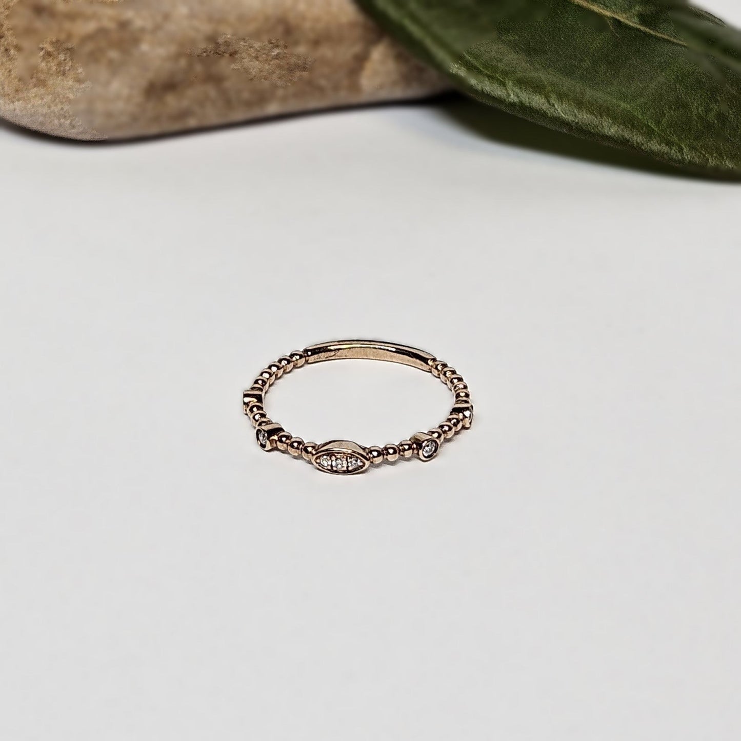 Rose gold and Diamond stacker ring