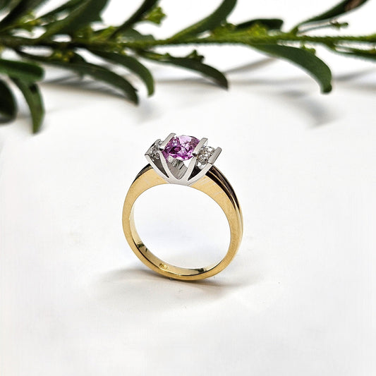 Pink Sapphire Bar Set Dress Ring