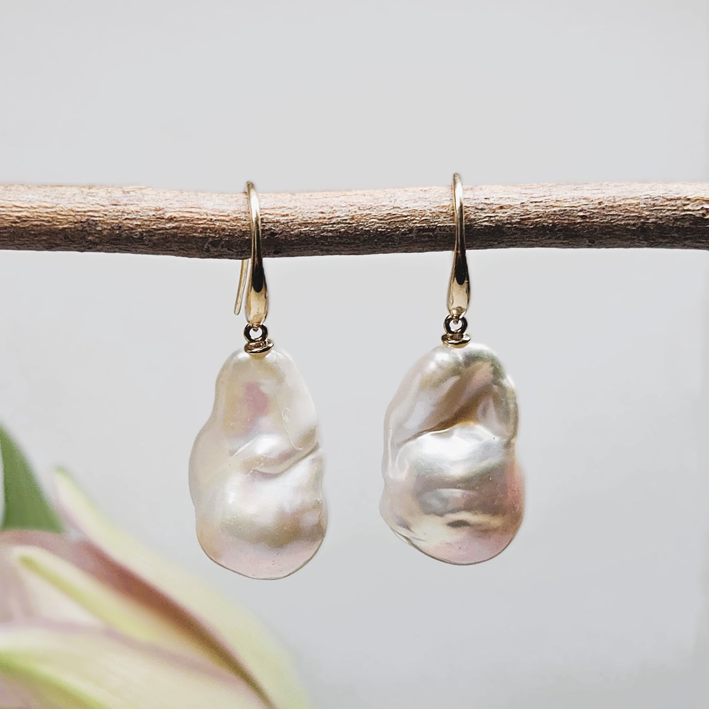 Baroque drop Shepherd Hook Earrings