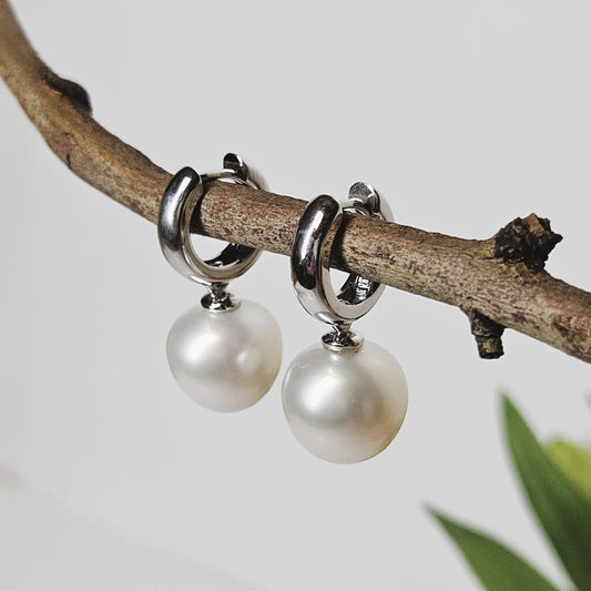 South Sea Pearl Huggie Earrings