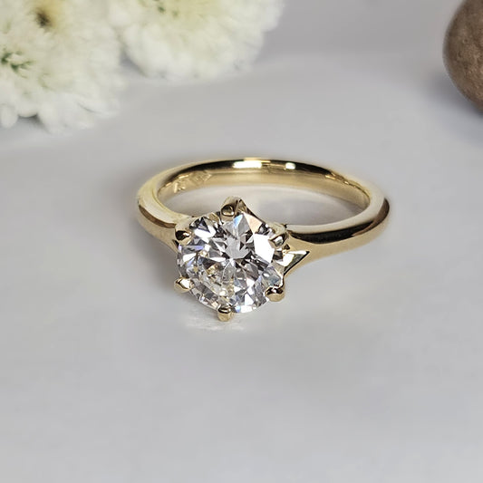 Claw set basket Diamond ring
