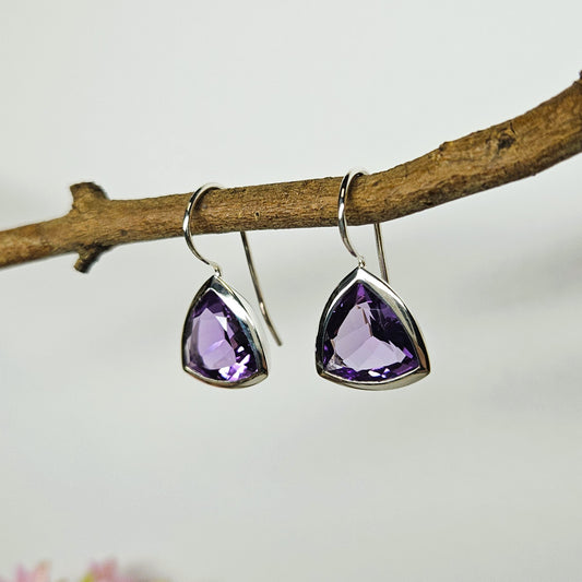 Trillian cut Amethyst drop Earrings