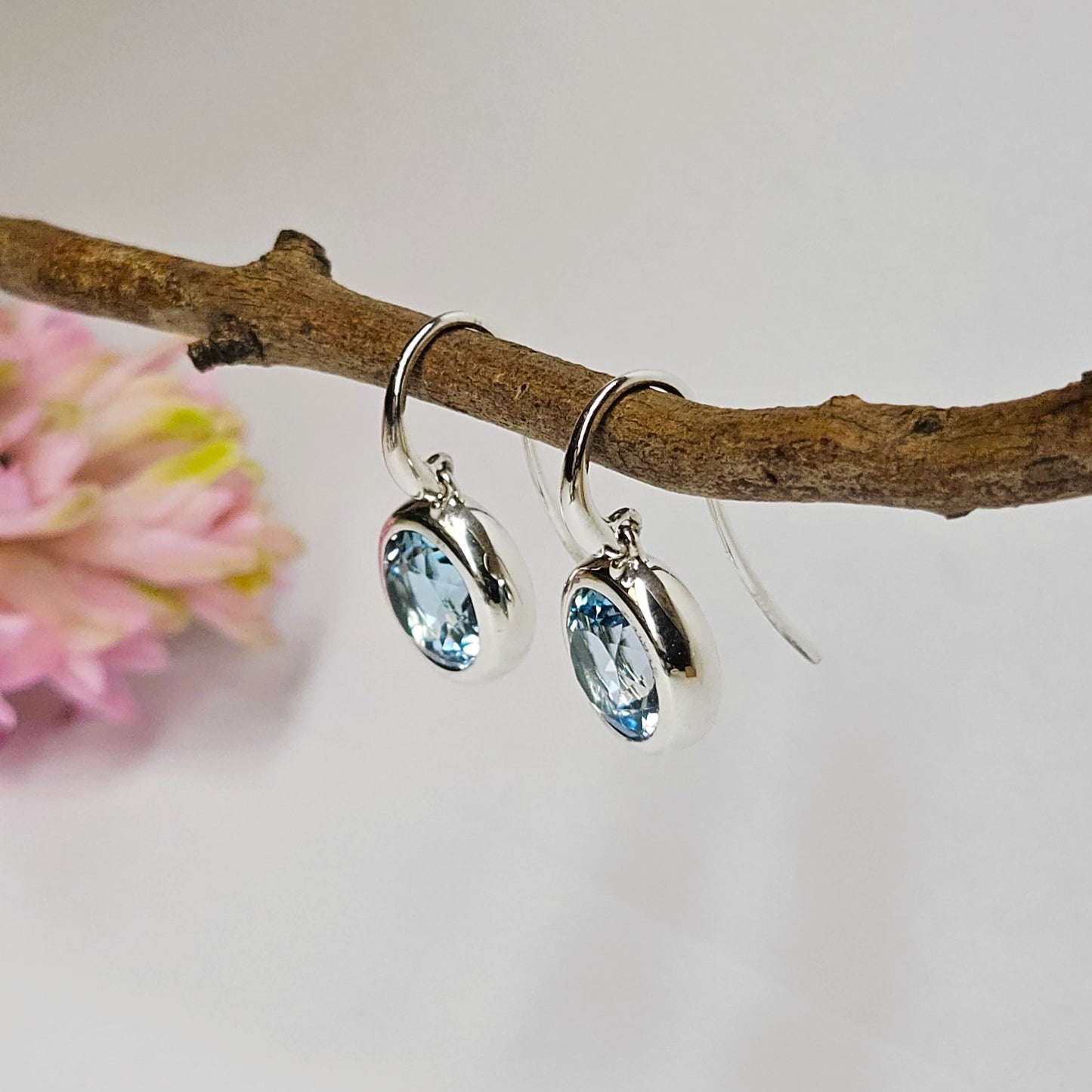 Topaz drop Shepherd hook earrings