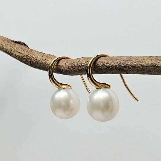 South Sea Pearl Shepherd Hook Earrings