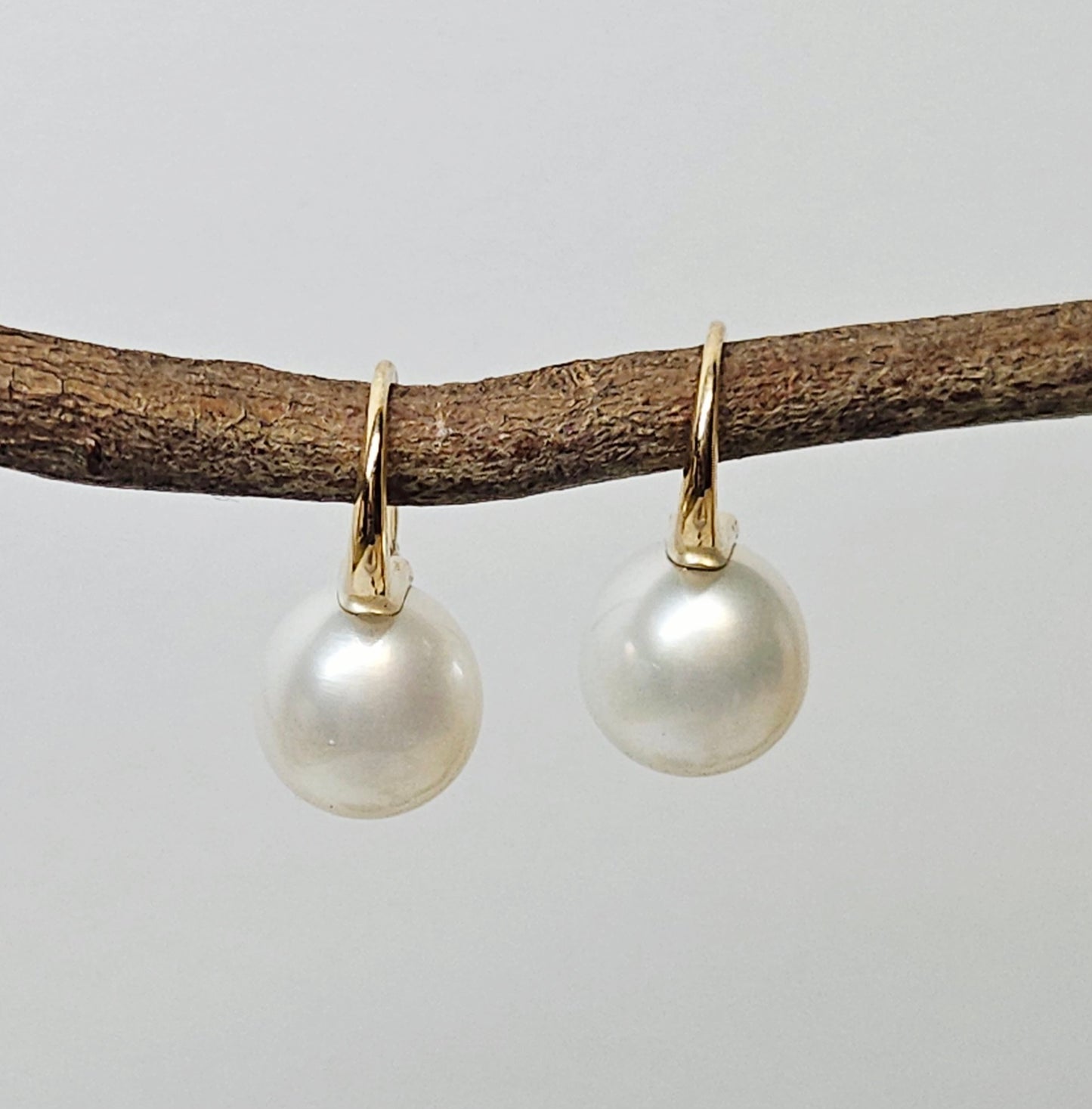 South Sea Pearl Shepherd Hook Earrings