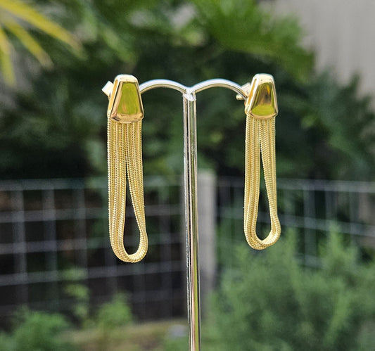 Chain Drop Stud Earrings