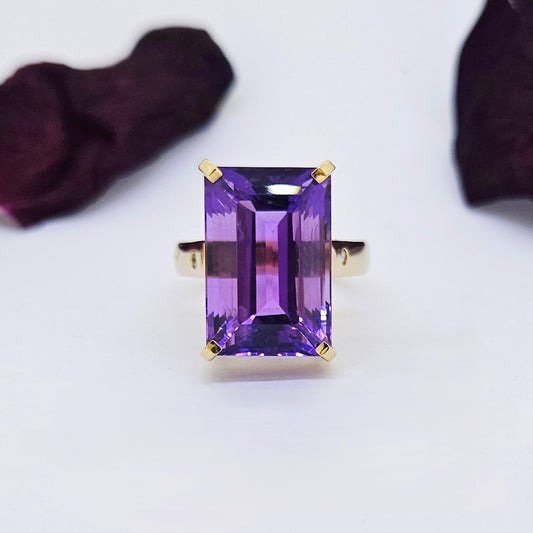 Amethyst and Diamond Ring
