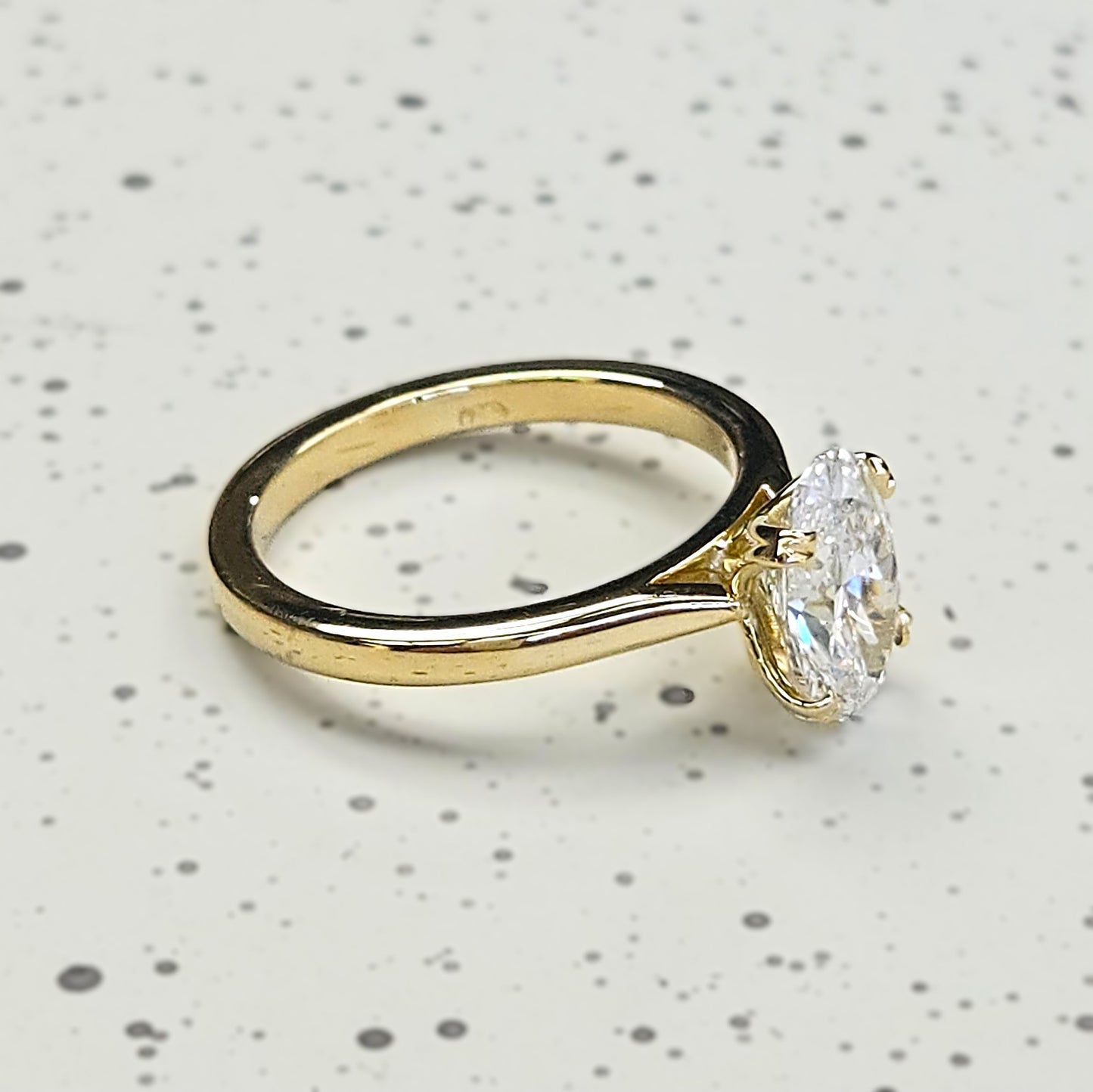 Four Claw Oval Tulip Engagement Ring