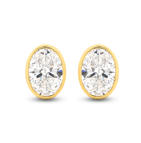 Oval Diamond Bezel set studs
