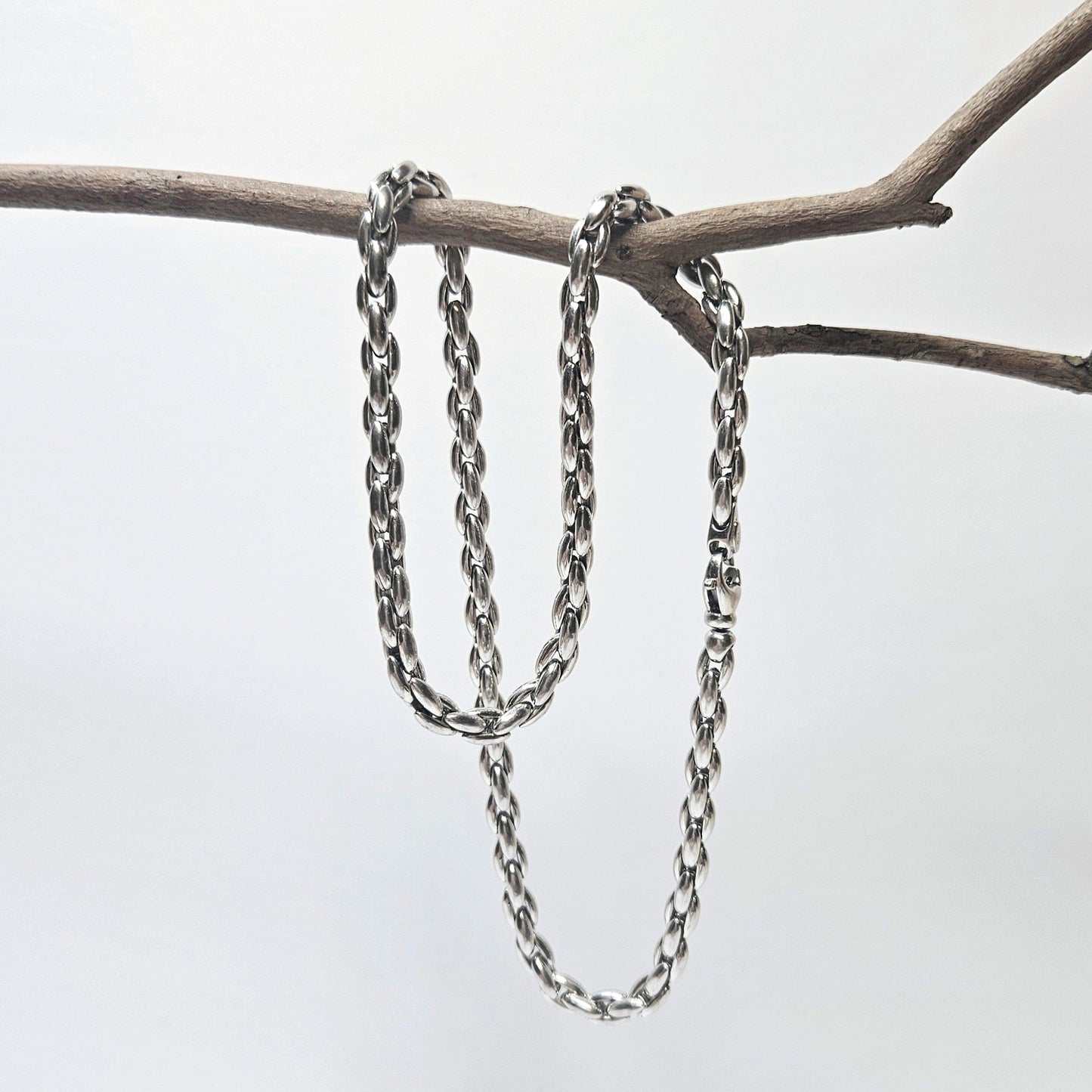 White gold fancy link chain