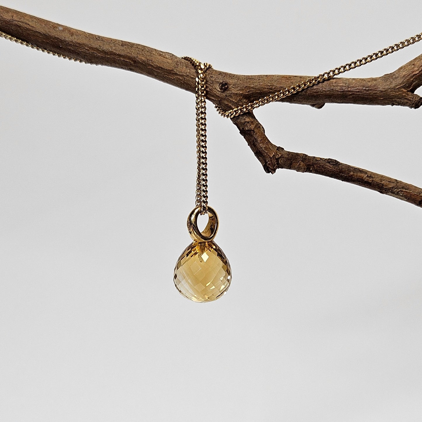 Citrine faceted pendant