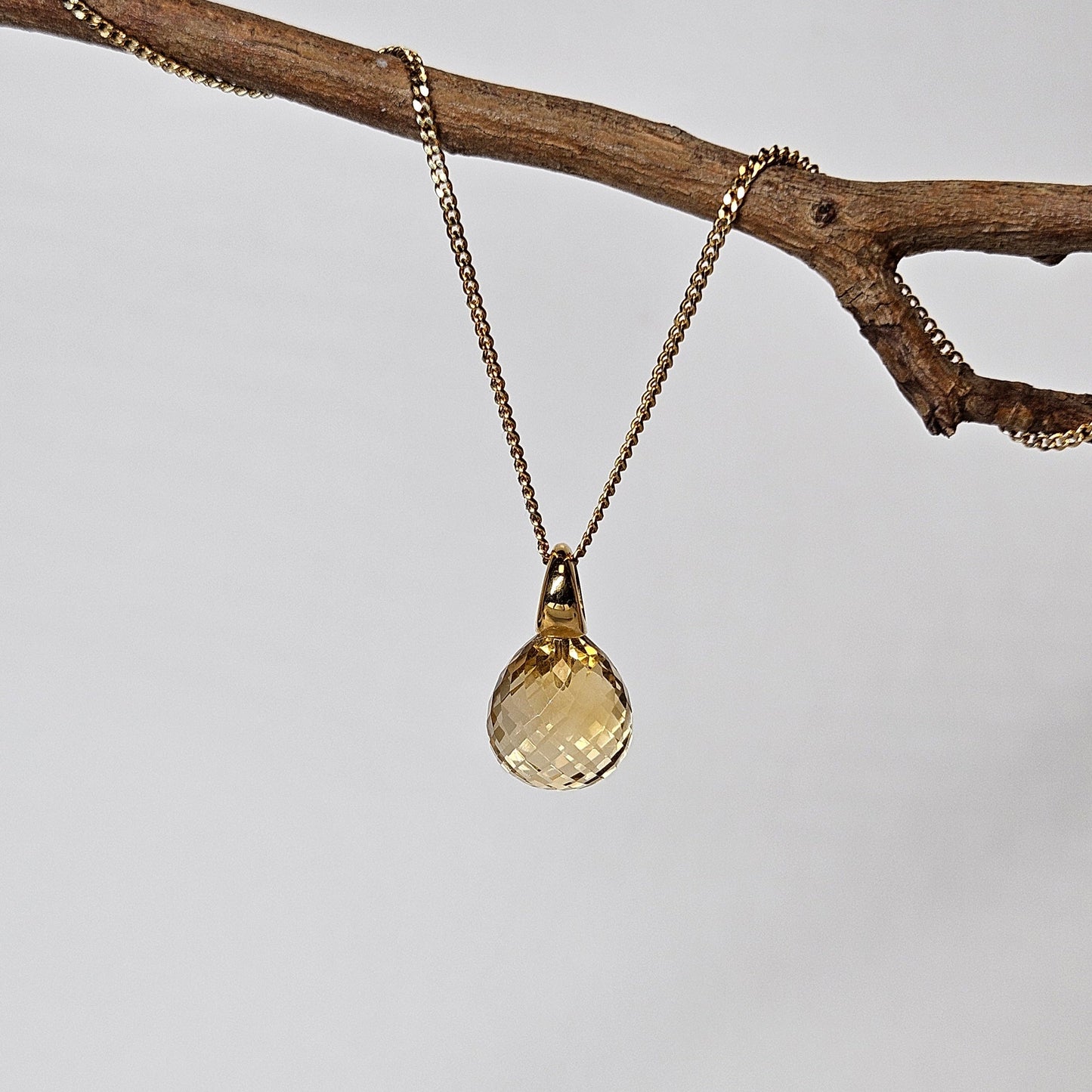 Citrine faceted pendant