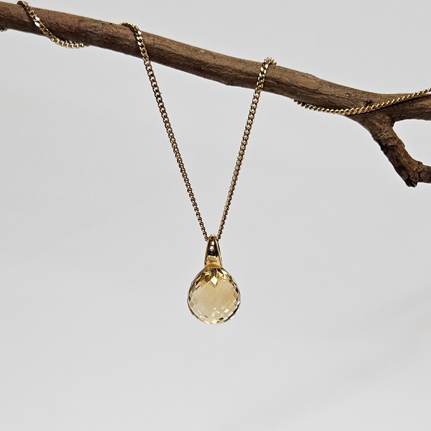 Citrine faceted pendant