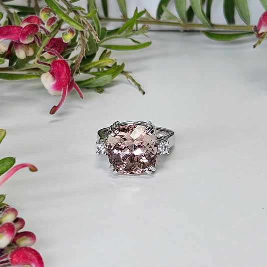 Morganite and Diamond dress ring