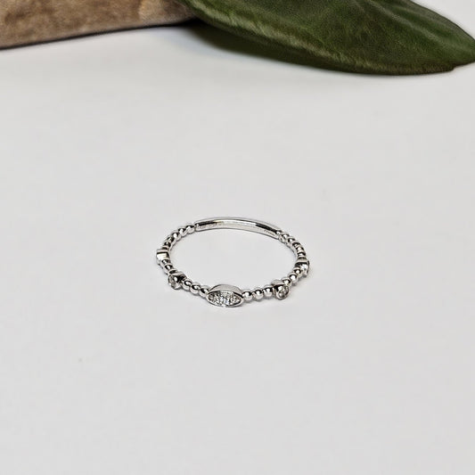 White gold and Diamond stacker ring
