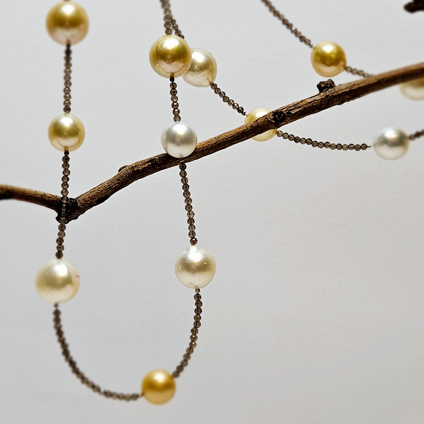 Smokey quartz and Pearl Necklet