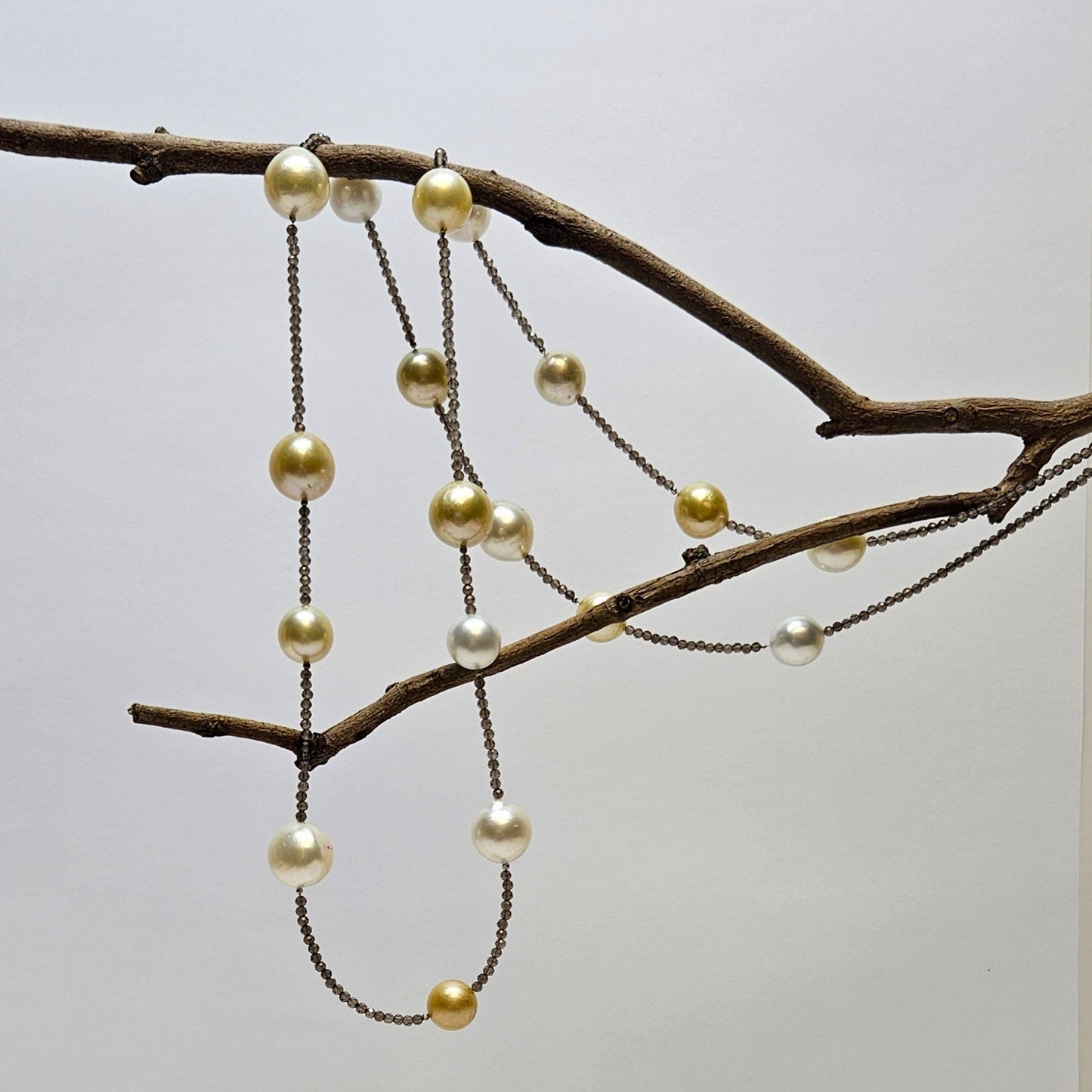 Smokey quartz and Pearl Necklet