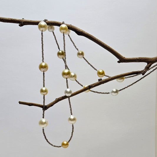 Smokey quartz and Pearl Necklet