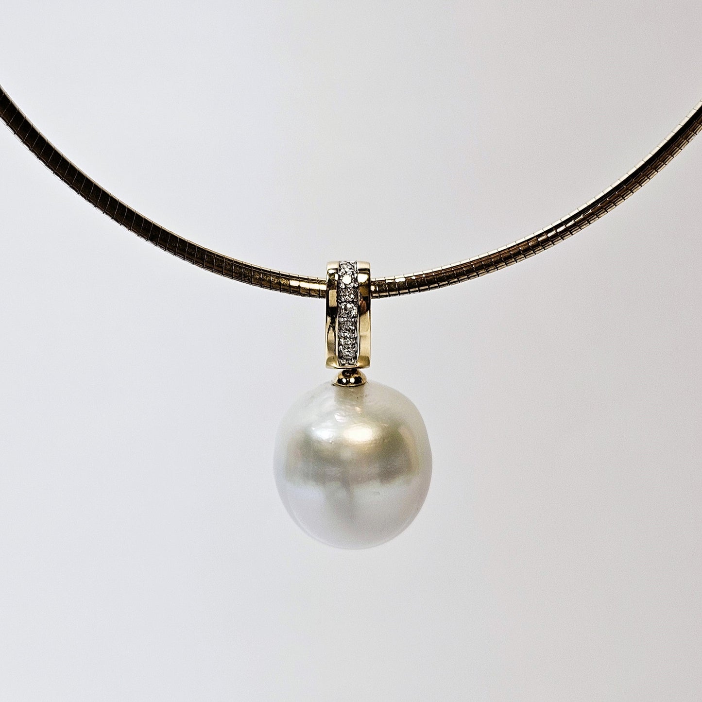 Pearl and Diamond bead set Enhancer clip pendant
